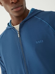BOSS Sky Blue Stretch Cotton Zip-Up Hoodie - Image 4 of 4