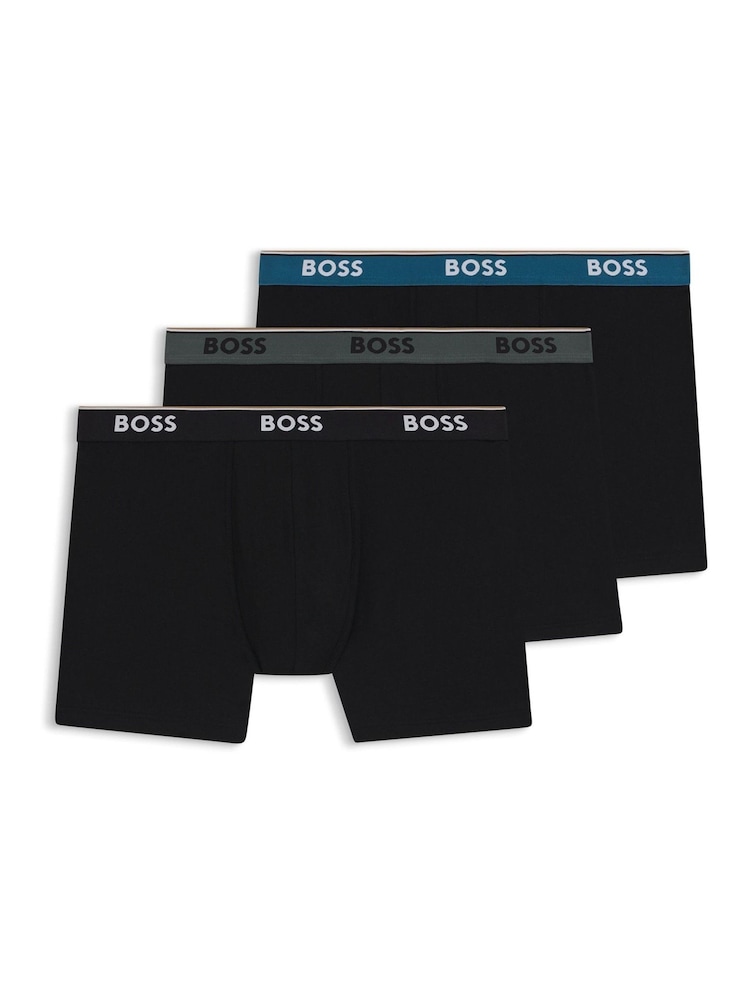 BOSS Black Power Logo Boxers 3 Pack - Image 1 of 1 BOSS Black Power Logo Boxers 3 Pack - Image 1 of 1