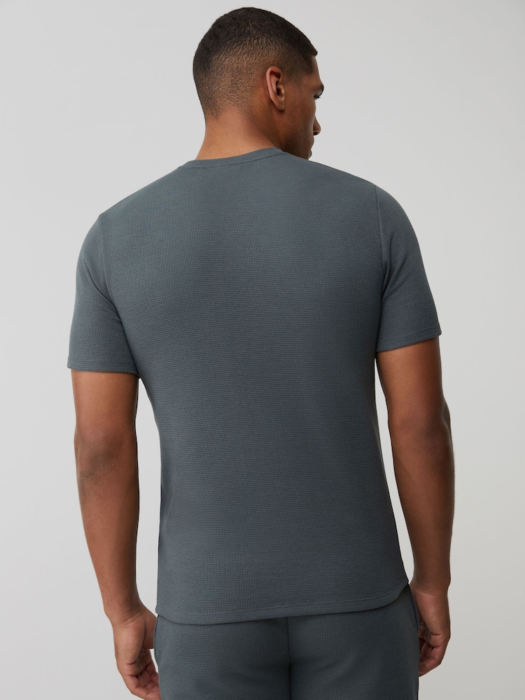 BOSS Green Logo Regualr-Fit Waffle T-Shirt - Image 2 of 5