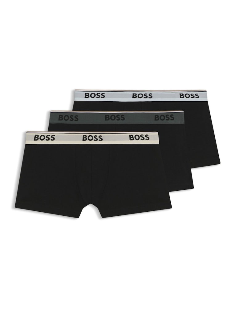 BOSS Black Dark Power Logo Trunks 3 Pack - Image 1 of 1 BOSS Black Dark Power Logo Trunks 3 Pack - Image 1 of 1