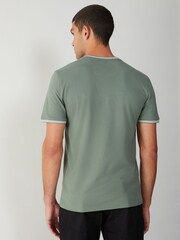 BOSS Green Taul Tipped Regular Fit Logo T-Shirt - Image 3 of 4