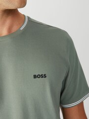 BOSS Green Taul Tipped Regular Fit Logo T-Shirt - Image 4 of 4