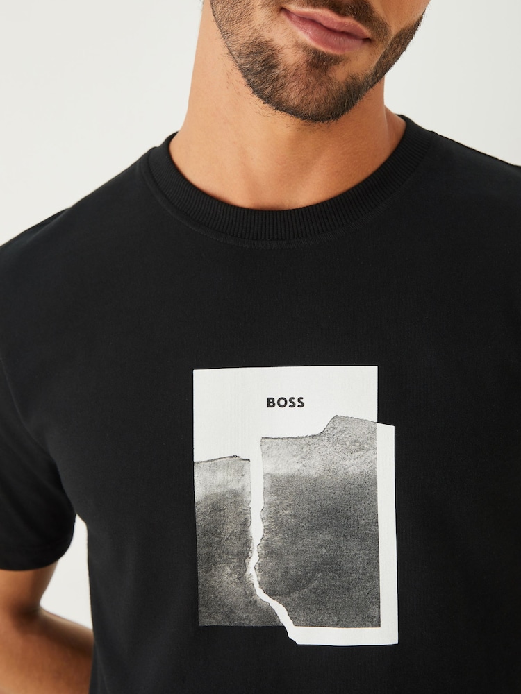 BOSS Black Regular Fit Graphic Logo T-Shirt - Image 4 of 4