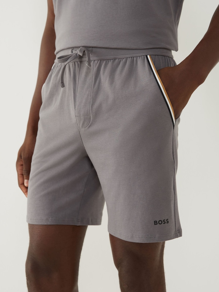 BOSS Grey Unique Logo Shorts - Image 1 of 4