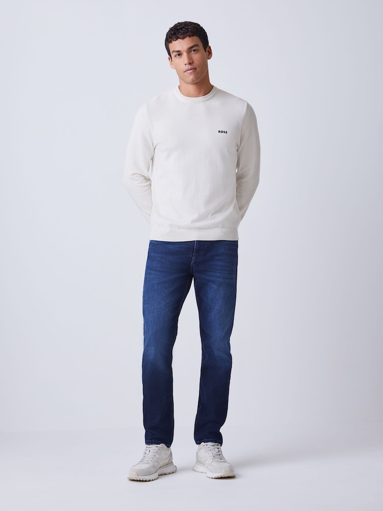 BOSS Off White Momentum Textured Detail Logo Jumper - Image 2 of 5 BOSS Off White Momentum Textured Detail Logo Jumper - Image 2 of 5