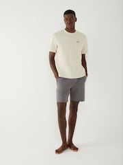 BOSS White Logo Regualr-Fit Waffle T-Shirt - Image 2 of 4