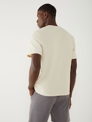 BOSS White Logo Regualr-Fit Waffle T-Shirt - Image 3 of 4