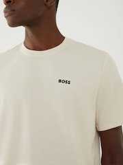 BOSS White Logo Regualr-Fit Waffle T-Shirt - Image 4 of 4