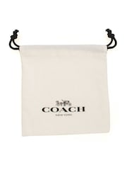 COACH Gold Tone Signature Enamel Heart Stud Earrings - Image 3 of 3