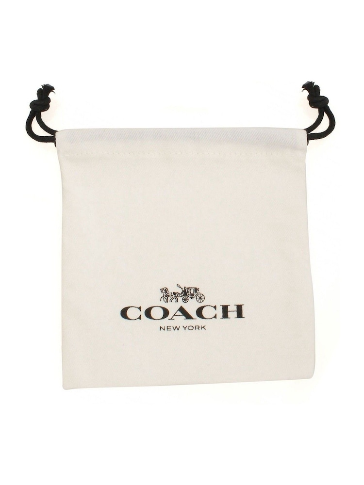 COACH Gold Tone Signature Enamel Heart Stud Earrings - Image 3 of 3