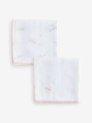 The White Company Cotton Seahorse Friends White Muslins 2 Pack - Image 1 of 4
