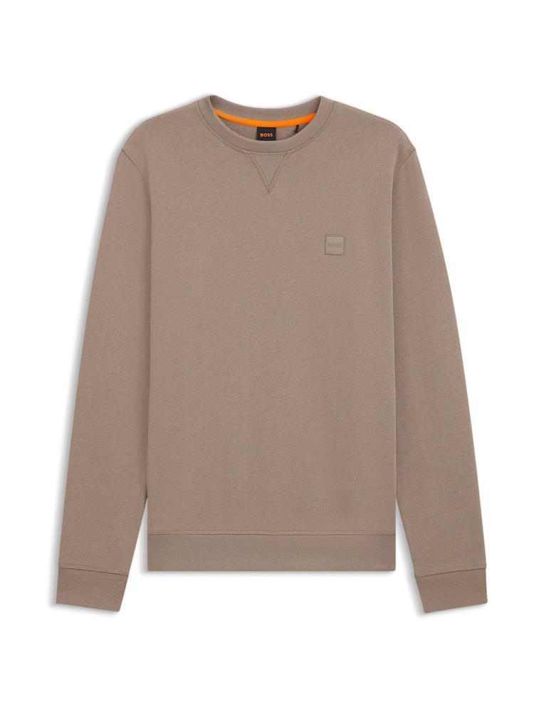 BOSS Brown Westart Crew Neck Logo Sweat Tops - Image 1 of 1