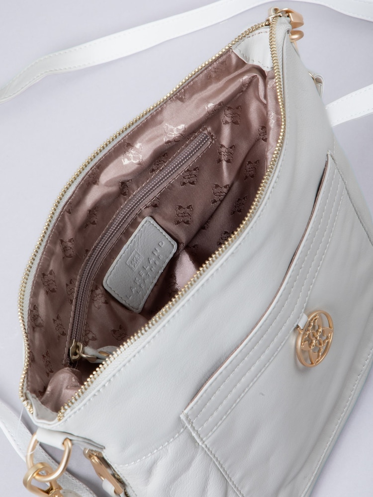 Lakeland Leather White Cartmel Cross-Body Bag - Image 7 of 7