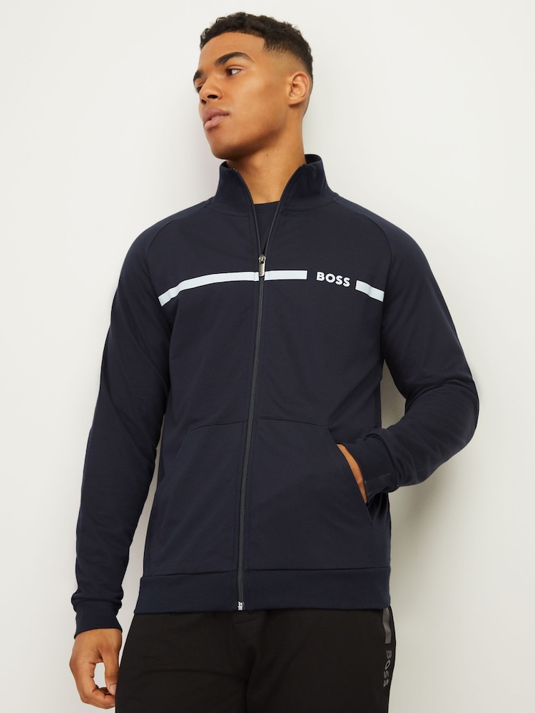 Azul - Blusa de moletom com logotipo autêntico da BOSS - Imagem 1 de 5