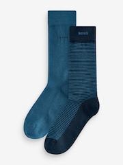 BOSS Blue Logo Socks 2 Pack - Image 1 of 3