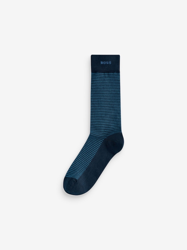 BOSS Blue Logo Socks 2 Pack - Image 2 of 3