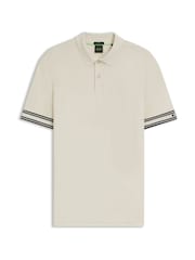 BOSS White Zone Cuff Detail Logo Regular Fit Polo Shirt - Image 1 of 1