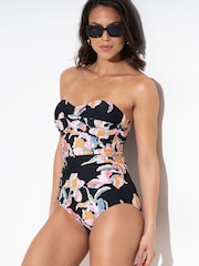 Pour Moi Black Petite Santa Monica Strapless Tummy Control Swimsuit - Image 1 of 4