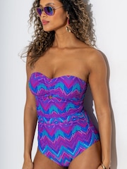 Pour Moi Purple Malibu Halter Strapless Tummy Control Swimsuit - Image 2 of 4