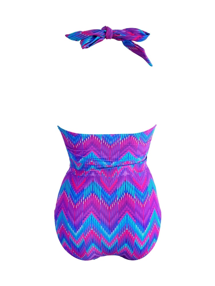 Pour Moi Purple Malibu Halter Strapless Tummy Control Swimsuit - Image 4 of 4