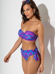 Pour Moi Purple Roll Top Malibu Adjustable Bikini Bottoms - Image 1 of 4