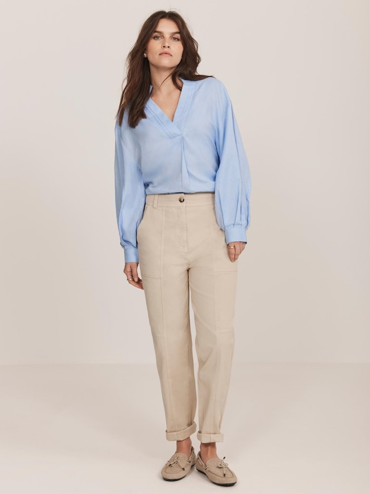 Mint Velvet Natural Cotton Blend Slim Chino Trousers - Image 1 of 5