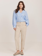 Mint Velvet Natural Cotton Blend Slim Chino Trousers - Image 2 of 5