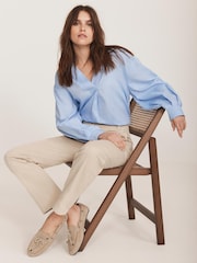 Mint Velvet Natural Cotton Blend Slim Chino Trousers - Image 4 of 5