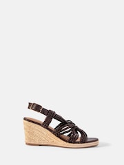Mint Velvet Brown Susie Leather Rope Wedge Heels - Image 1 of 1