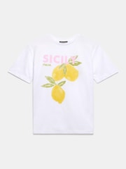 Mint Velvet Yellow Lemon Graphic 100% Cotton T-Shirt - Image 5 of 6