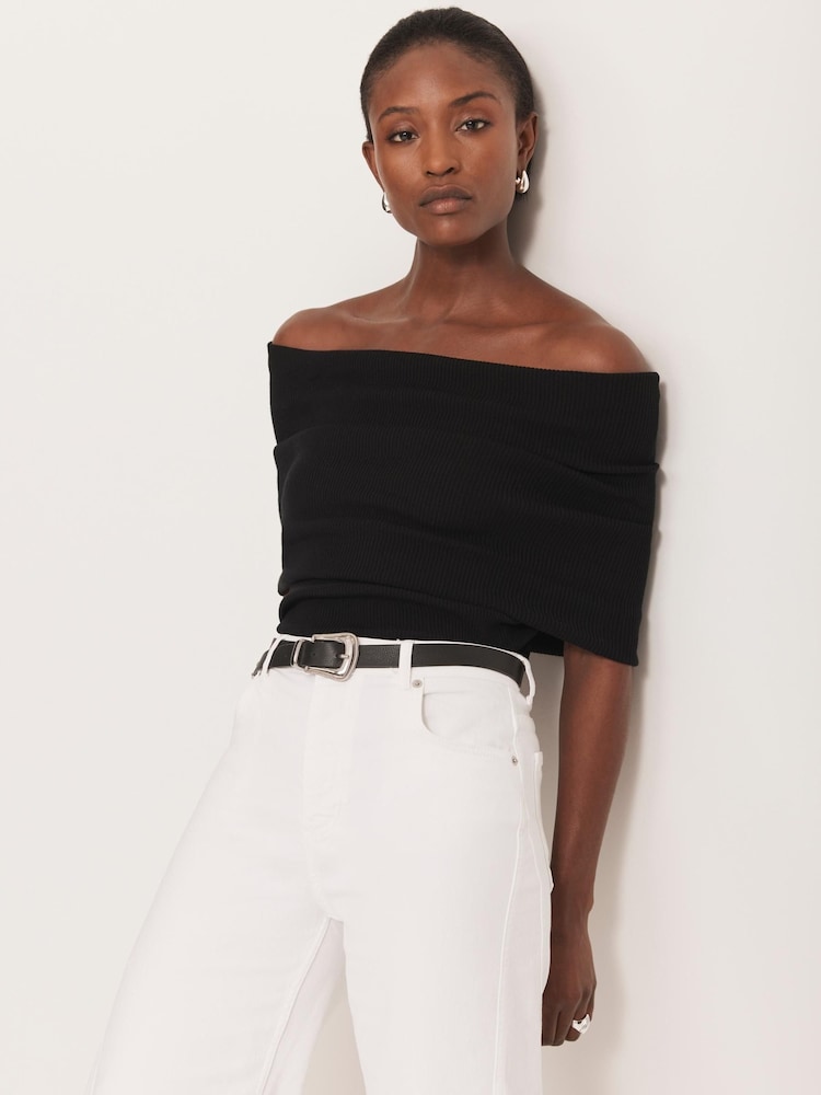 Mint Velvet Black Sleeveless Knit T-Shirt - Image 2 of 8 Mint Velvet Black Sleeveless Knit T-Shirt - Image 2 of 8