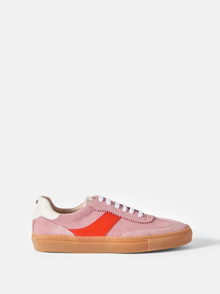 Mint Velvet Pink Cici Suede Trainers - Image 1 of 4