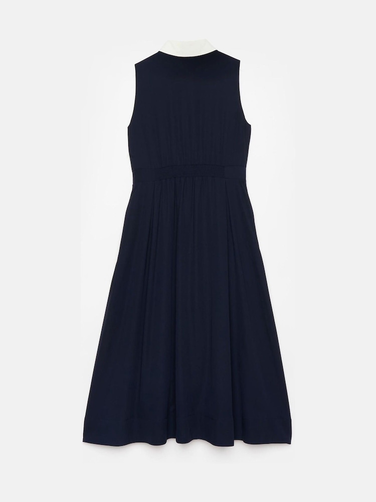 Mint Velvet Blue Contrast Collar Midi Dress - Image 8 of 8