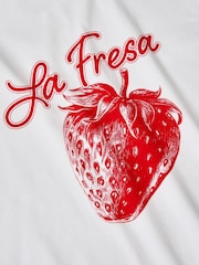 Mint Velvet Red Strawberry Graphic 100% Cotton T-Shirt - Image 7 of 7