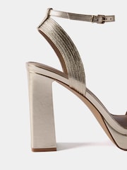 Mint Velvet Gold Leather Platform Strappy Heels - Image 4 of 4