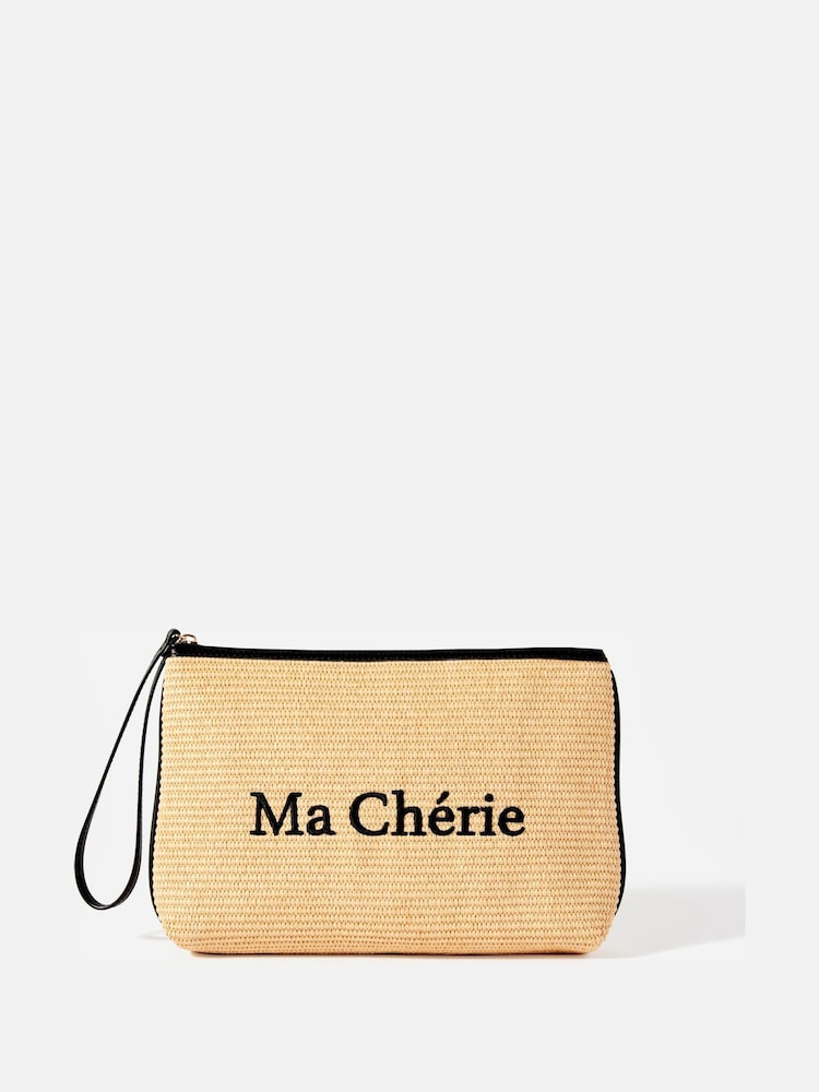 Mint Velvet Natural Embroidered Clutch Bag - Image 2 of 5