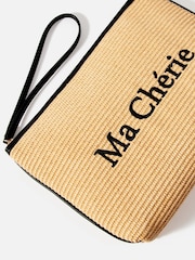 Mint Velvet Natural Embroidered Clutch Bag - Image 4 of 5