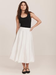 Mint Velvet 100% Cotton Bubble Midi Skirt - Imagen 3 de 8