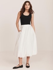 Mint Velvet 100% Cotton Bubble Midi Skirt - Imagen 5 de 8