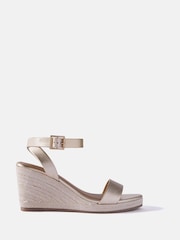 Mint Velvet Gold Sasha Strappy Metallic Wedge - Image 3 of 7