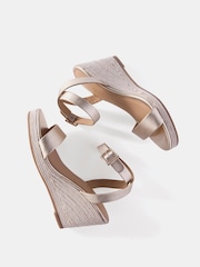 Mint Velvet Gold Sasha Strappy Metallic Wedge - Image 5 of 7