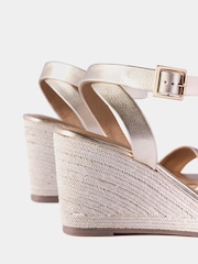 Mint Velvet Gold Sasha Strappy Metallic Wedge - Image 6 of 7