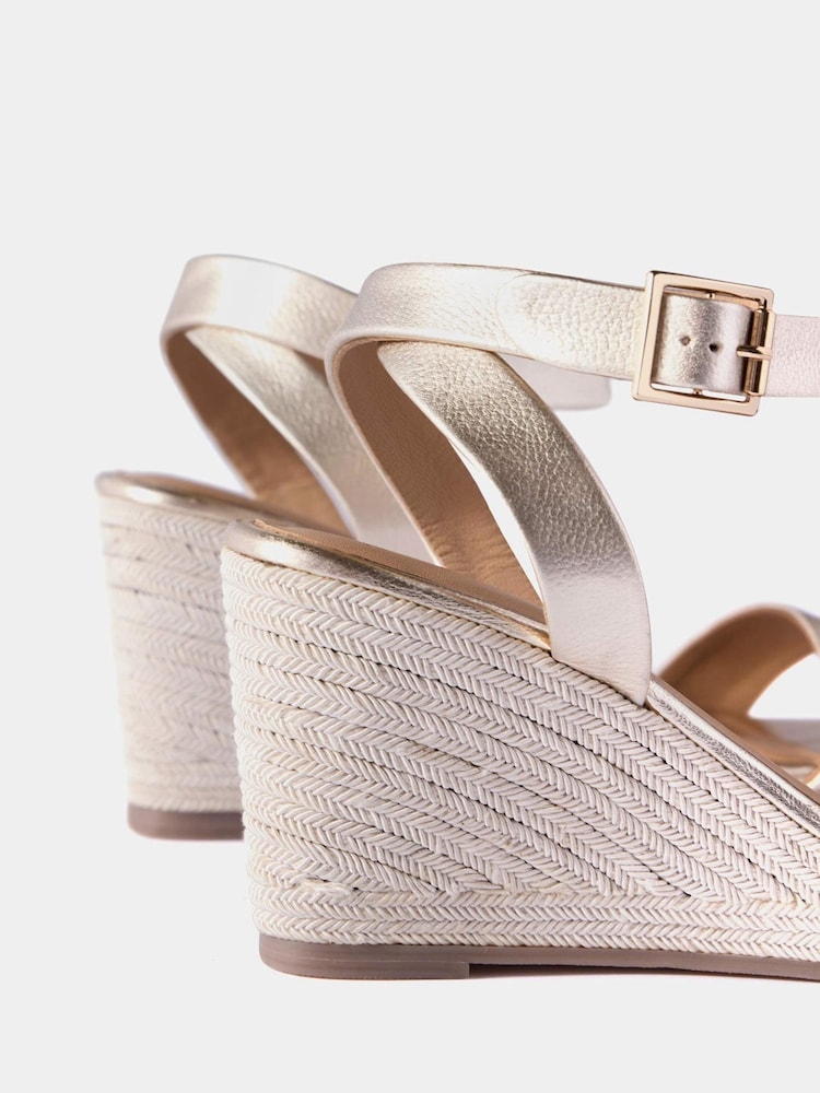 Buy Mint Velvet Gold Sasha Strappy Metallic Wedge from the Next UK