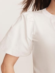 Mint Velvet White Puff Sleeve Top - Image 3 of 7