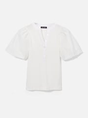 Mint Velvet White Puff Sleeve Top - Image 5 of 7