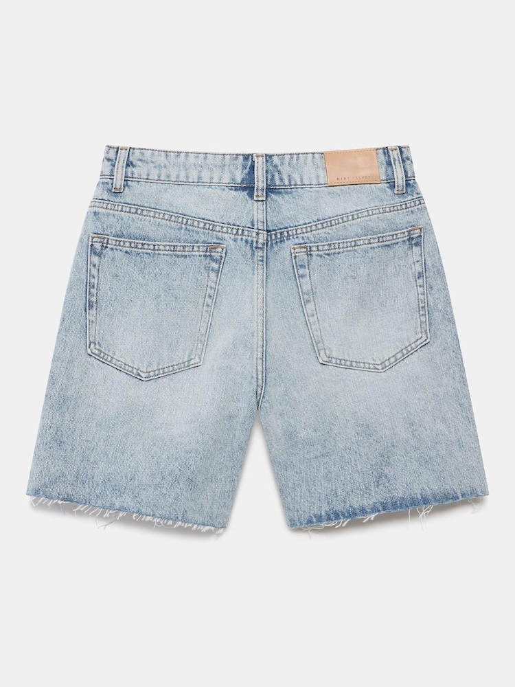 Mint Velvet Light Indigo Denim 100% Cotton Shorts - Imagen 4 de 4