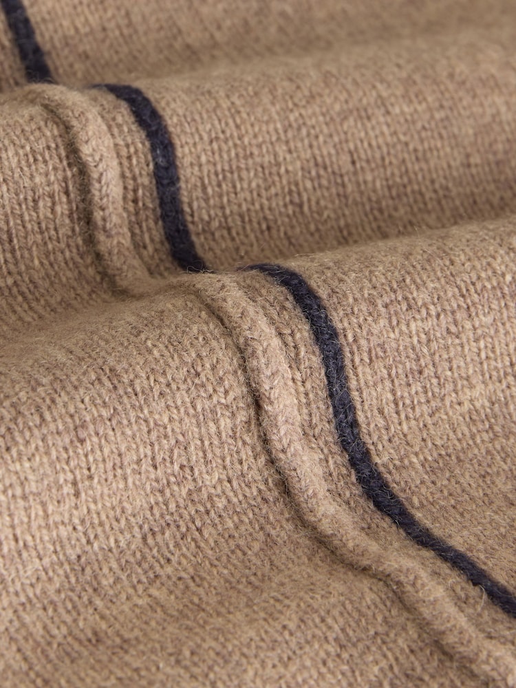 Camel Brown Tipped 100% Lambswool N.Premium Crew Neck Jumper - Image 9 of 9 Camel Brown Tipped 100% Lambswool N.Premium Crew Neck Jumper - Image 9 of 9