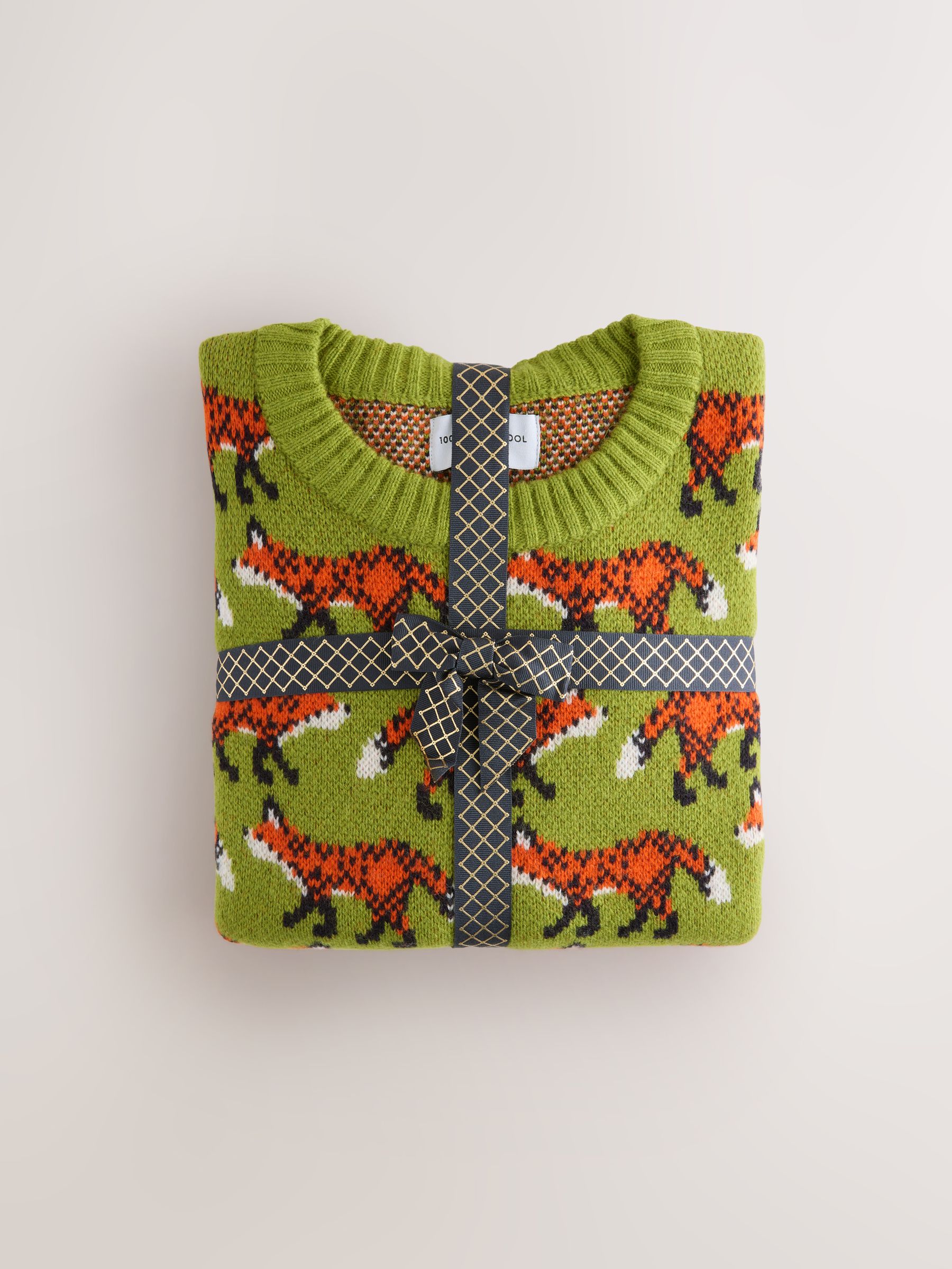 Buy Green Fox 100% Lambswool N.Premium Crew Neck Jumper from Next USA