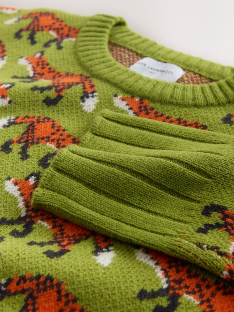 Green Fox 100% Lambswool N.Premium Crew Neck Jumper - Image 9 of 9 Green Fox 100% Lambswool N.Premium Crew Neck Jumper - Image 9 of 9