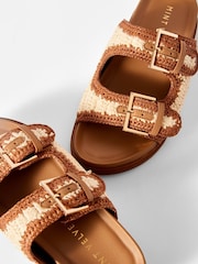 Mint Velvet Brown Mal Raffia Flat Sandals - Image 5 of 5